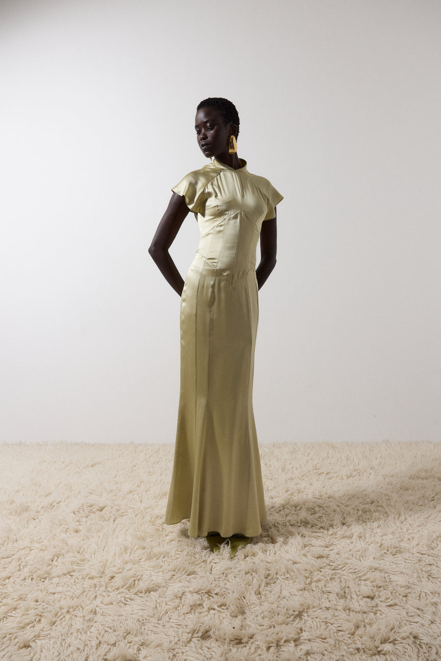 ALIZEE MAXI DRESS IN SILK SATIN