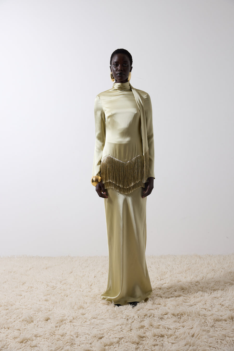 NORTE MAXI DRESS IN SILK SATIN