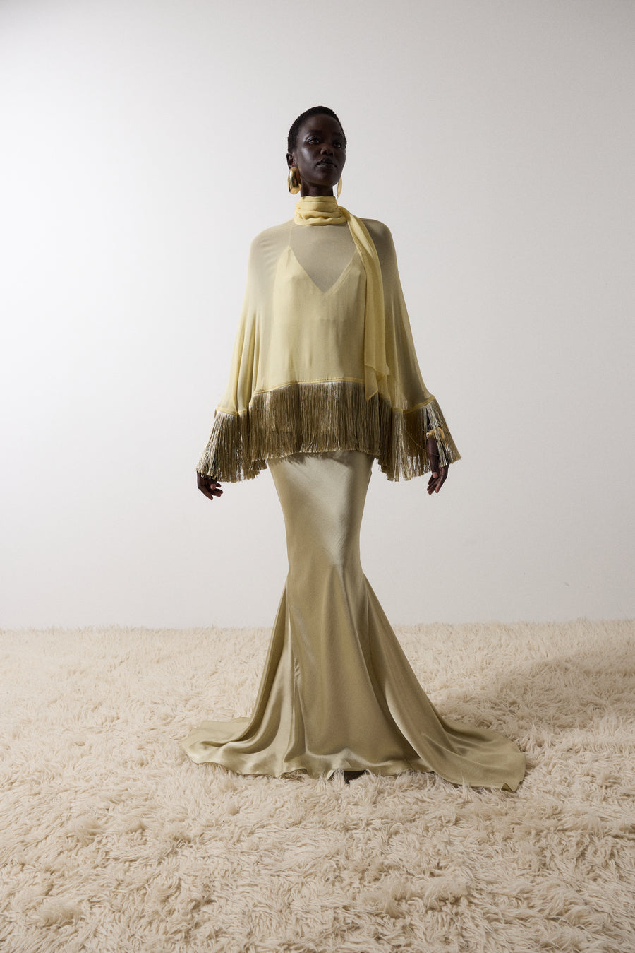 SUELO SKIRT IN SILK SATIN