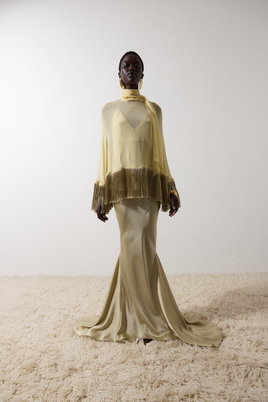 SUELO SKIRT IN SILK SATIN