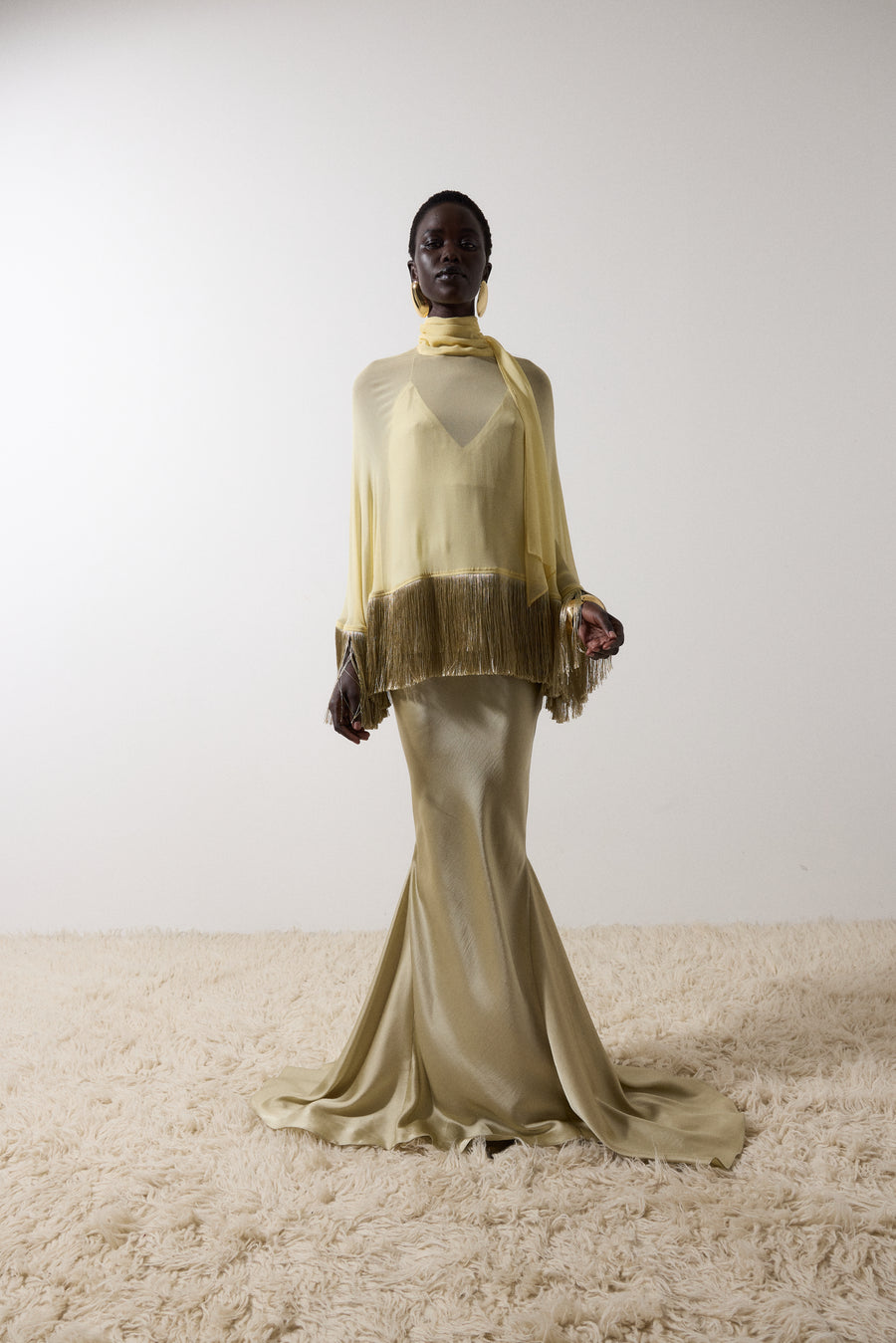 SUELO SKIRT IN SILK SATIN