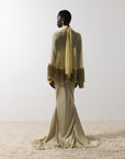 SUELO SKIRT IN SAND SILK SATIN
