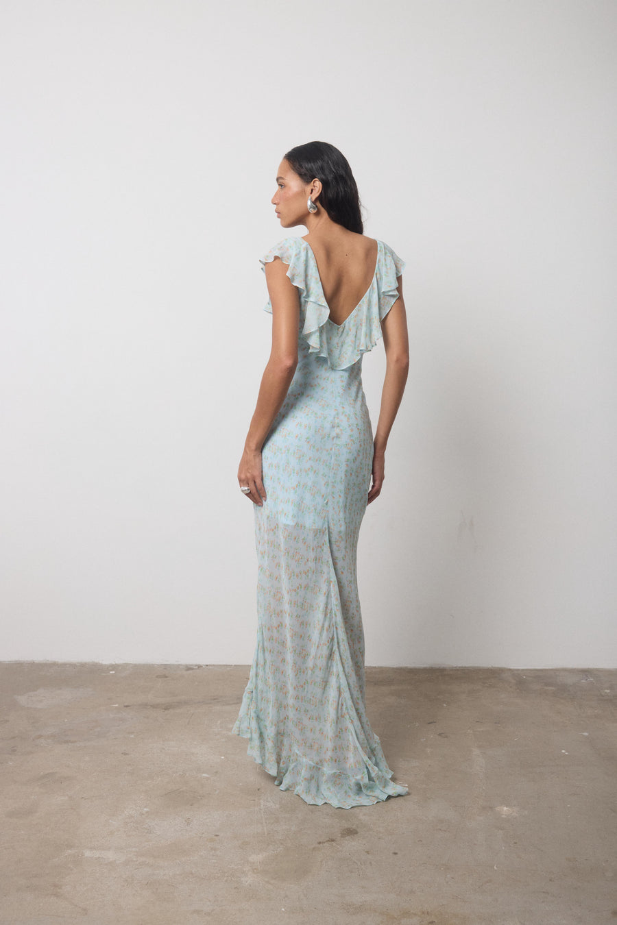 SOLEIL CHIFFON MAXI DRESS IN SPRING BLOOM FLORAL