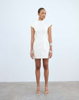 ZENA MINI DRESS IN IVORY TWILL - De La Vali