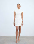 ZENA MINI DRESS IN IVORY TWILL - De La Vali