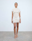 NOOR MINI DRESS IN IVORY LACE - De La Vali