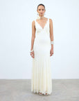 ADOLPHUS MAXI DRESS IN IVORY LACE - De La Vali