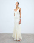 ADOLPHUS MAXI DRESS IN IVORY LACE - De La Vali