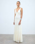 ADOLPHUS MAXI DRESS IN IVORY LACE - De La Vali
