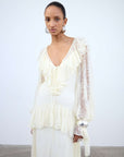 ESEN MAXI DRESS IN IVORY LACE - De La Vali