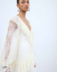 ESEN MAXI DRESS IN IVORY LACE - De La Vali