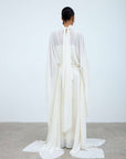 NILA MAXI DRESS IN IVORY CHIFFON - De La Vali