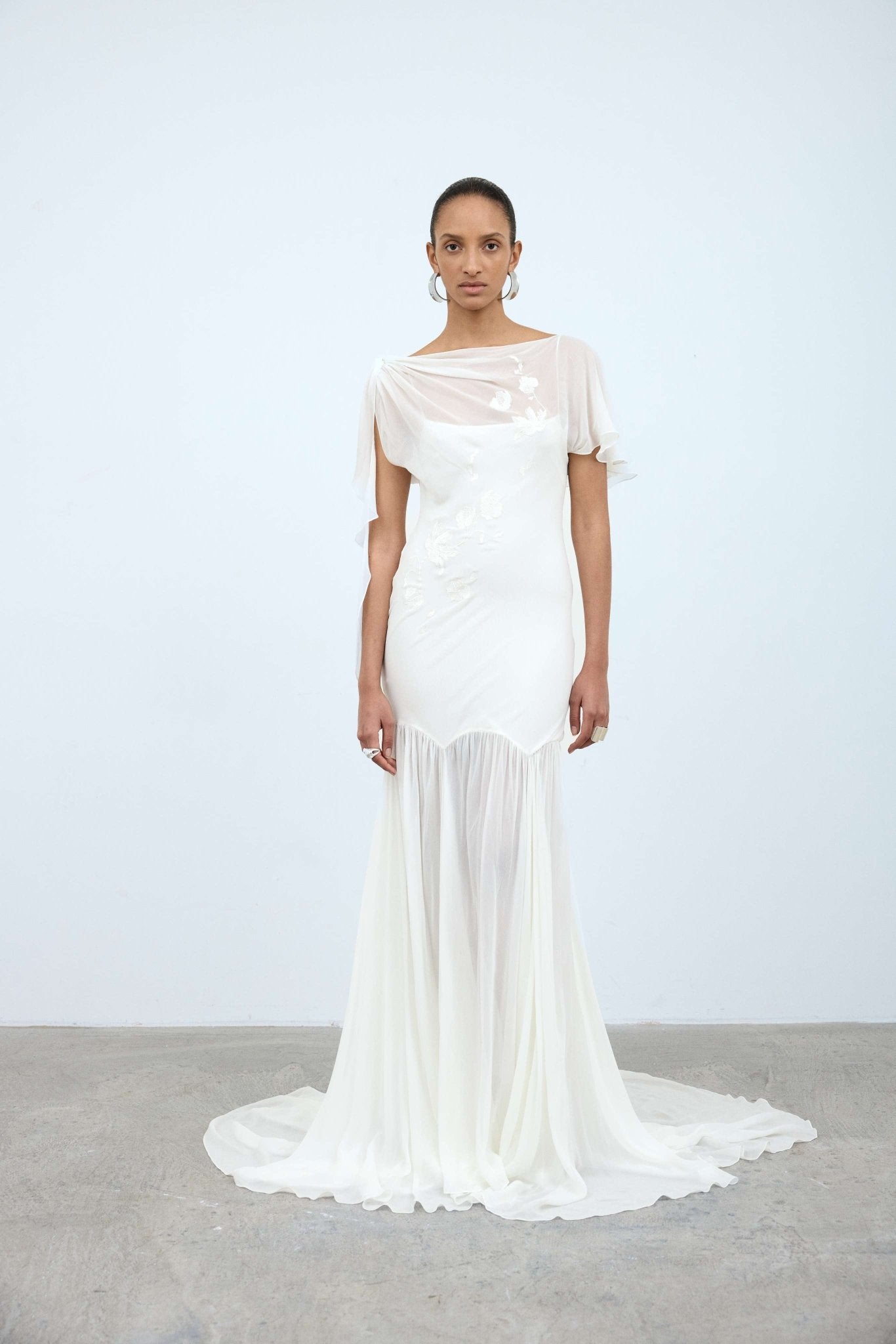 VENITA MAXI DRESS IN IVORY GEORGETTE - De La Vali