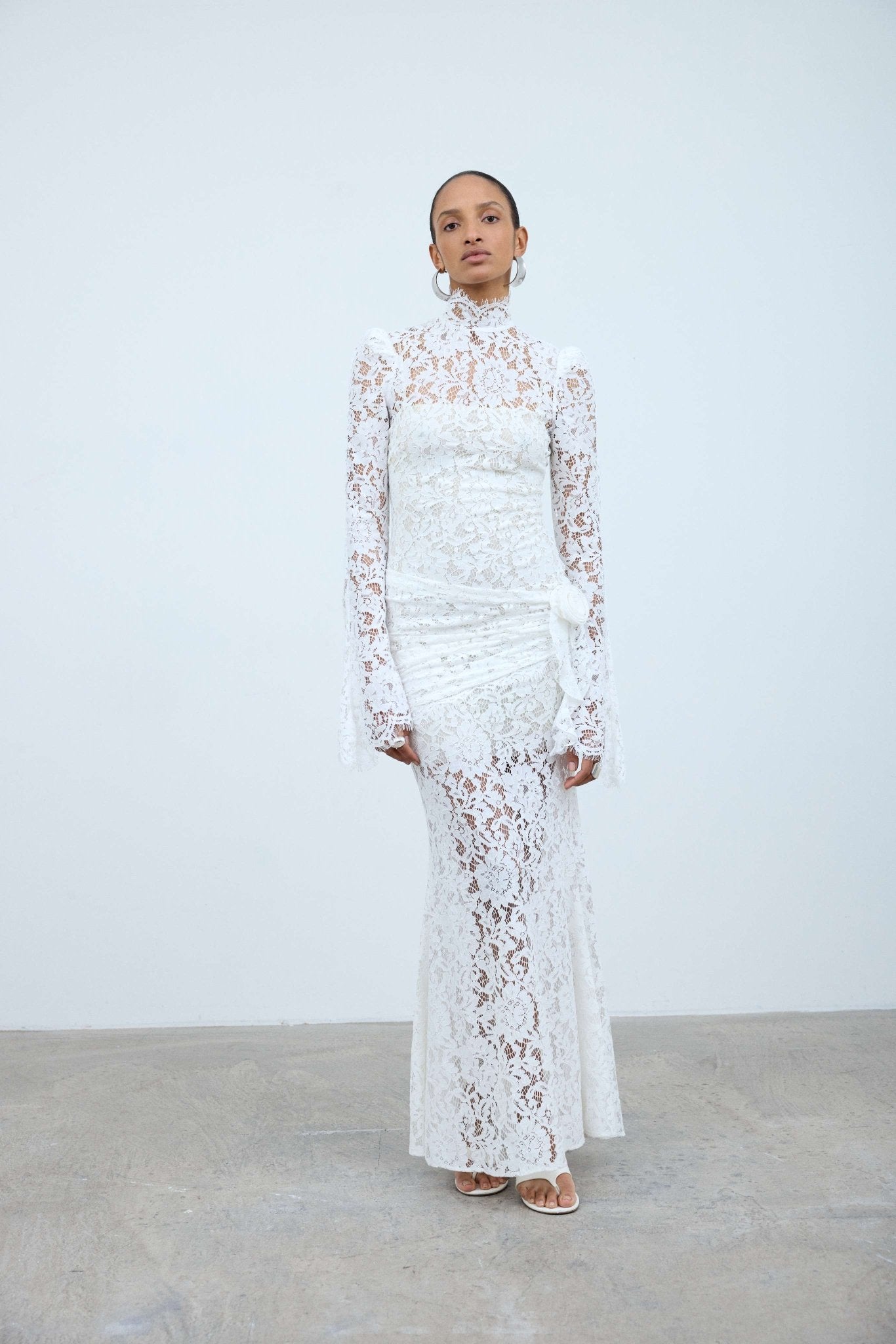 BODITA MAXI DRESS IN WHITE LACE - De La Vali