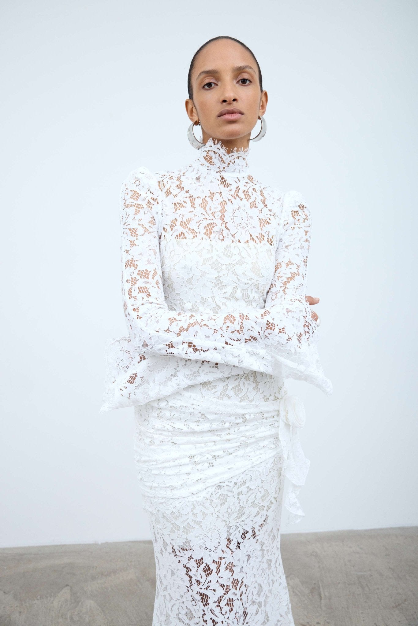 BODITA MAXI DRESS IN WHITE LACE - De La Vali