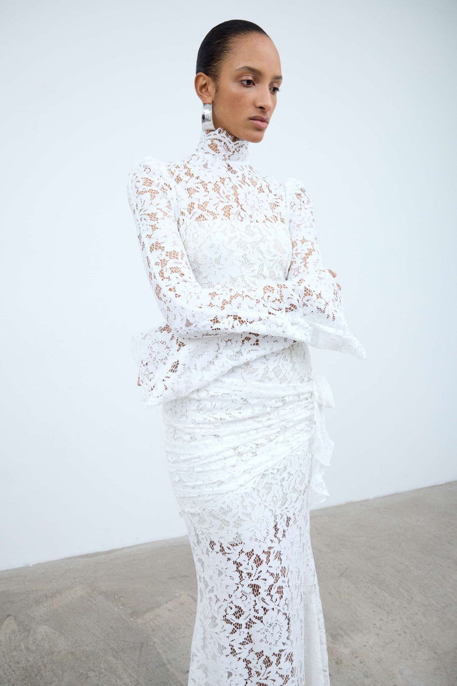 BODITA MAXI DRESS IN WHITE LACE – DE LA VALI OFFICIAL