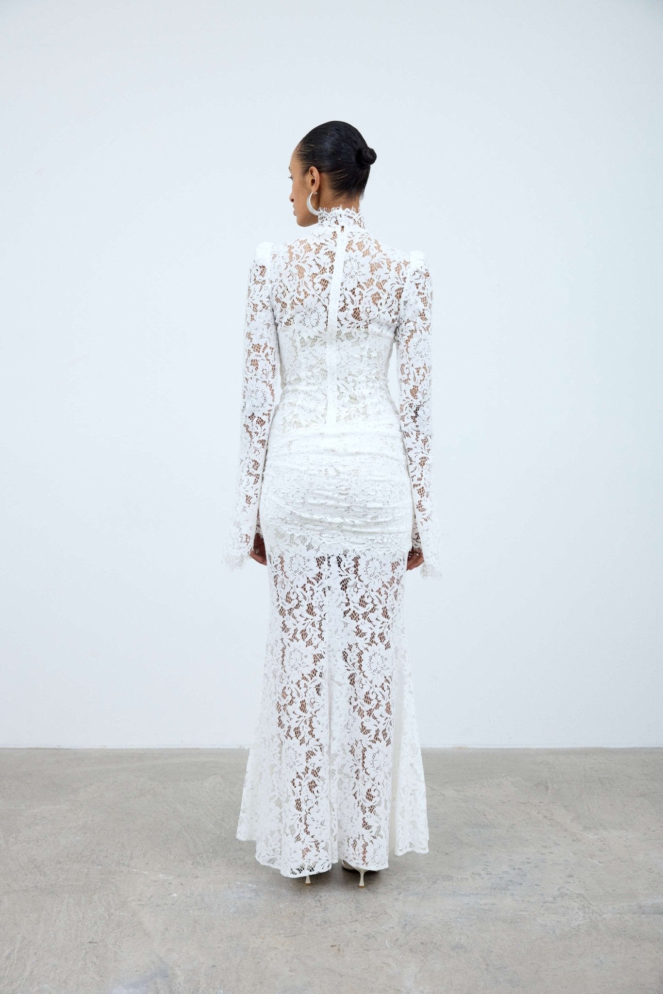 BODITA MAXI DRESS IN WHITE LACE - De La Vali
