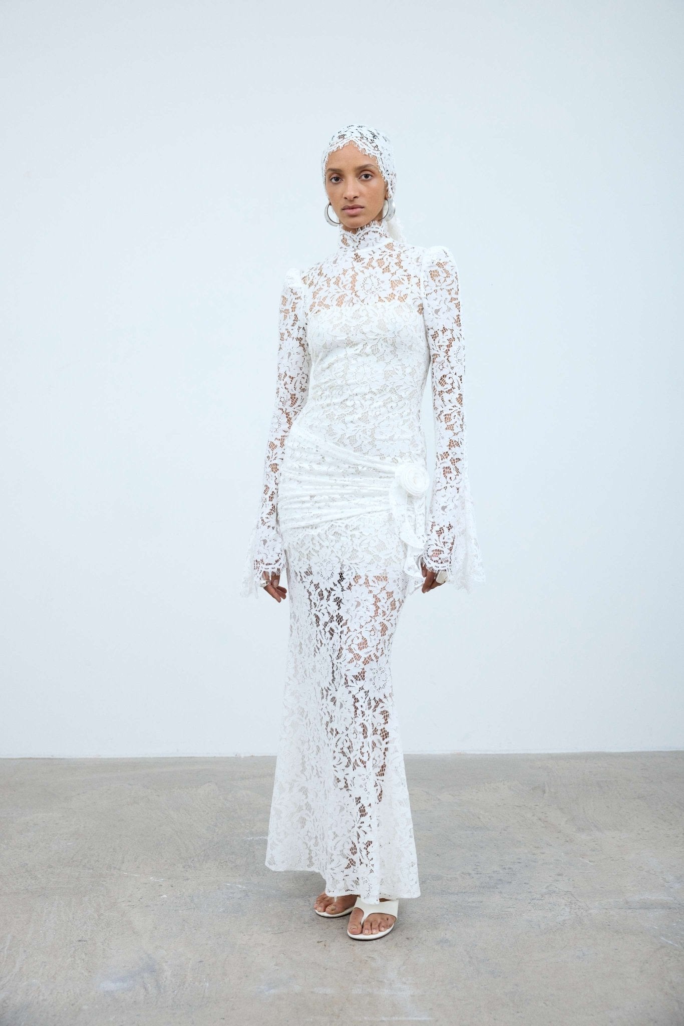 BODITA MAXI DRESS IN WHITE LACE - De La Vali