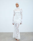 BODITA MAXI DRESS IN WHITE LACE - De La Vali