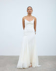 DIA MAXI DRESS IN IVORY CHIFFON - De La Vali