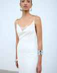 DIA MAXI DRESS IN IVORY CHIFFON - De La Vali