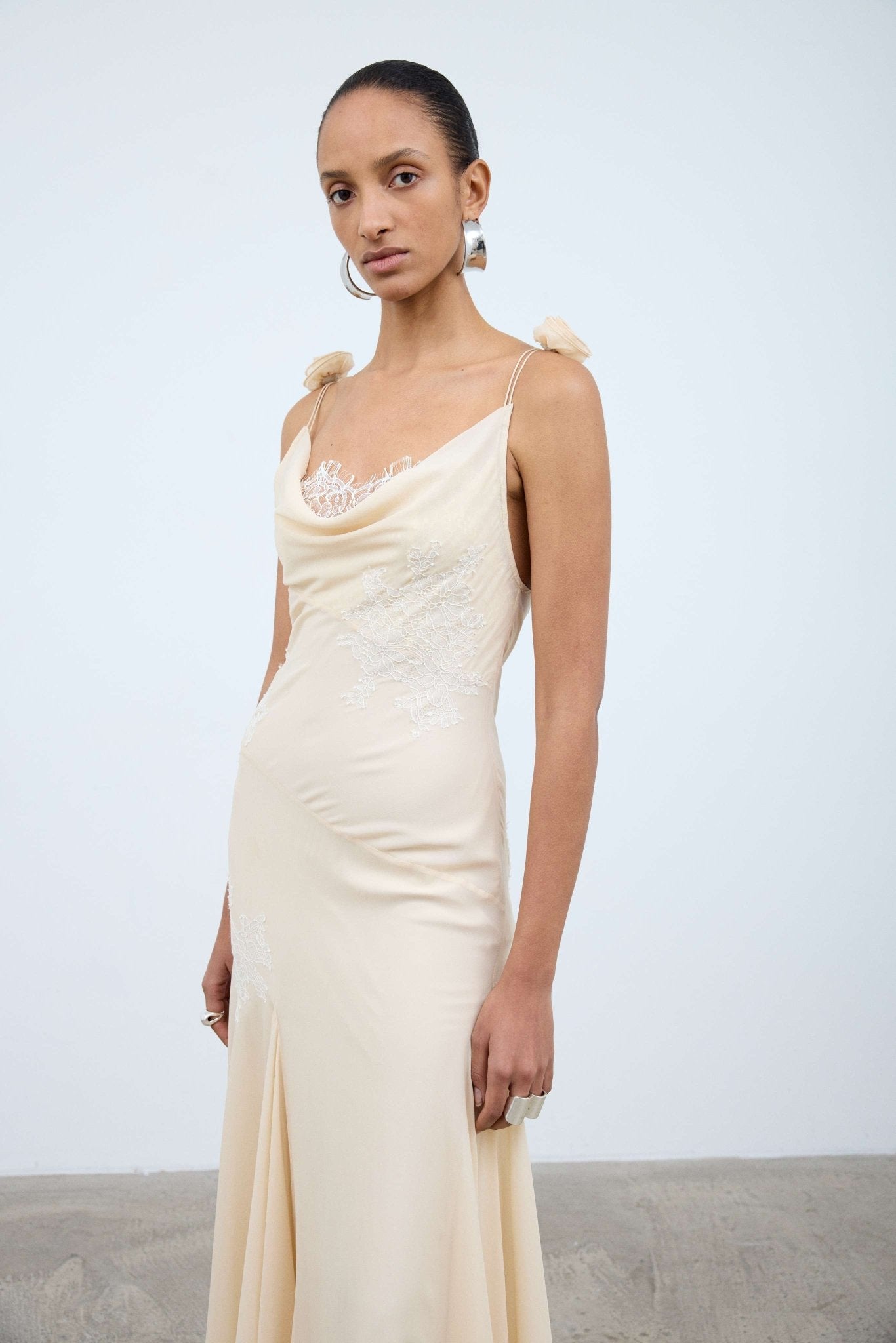 DIA MAXI DRESS IN ANTIQUE SILK CHIFFON - De La Vali