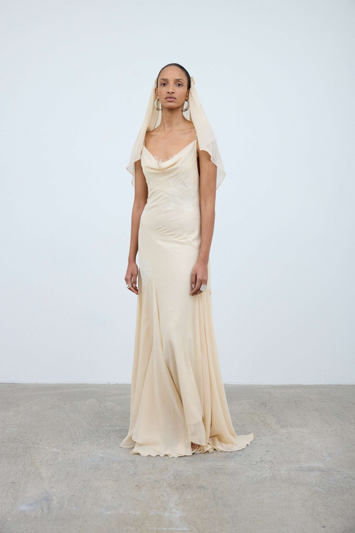 DIA MAXI DRESS IN ANTIQUE SILK CHIFFON - De La Vali