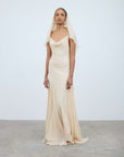 DIA MAXI DRESS IN ANTIQUE SILK CHIFFON - De La Vali