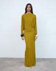 DEVANA MAXI DRESS IN GOLD VISCOSE - De La Vali