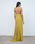 DIA MAXI DRESS IN YELLOW SILK CHIFFON - De La Vali