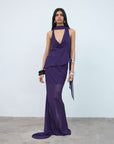 DIOSA SKIRT IN PURPLE GEORGETTE - De La Vali