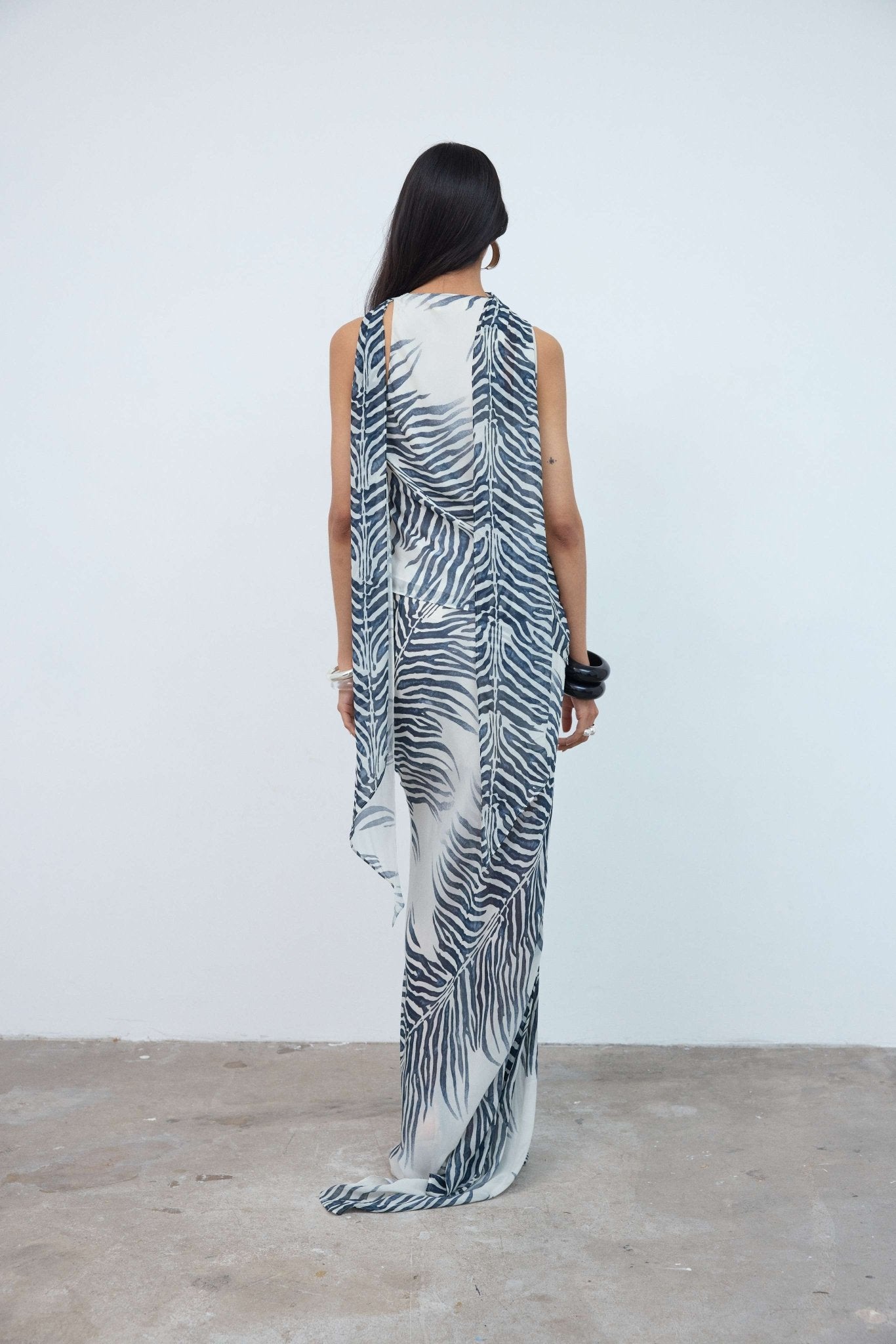 DIOSA TOP IN ZEBRA GEORGETTE - De La Vali