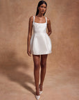 LOLA MINI DRESS IN IVORY TWILL