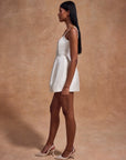 LOLA MINI DRESS IN IVORY TWILL