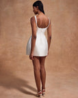 LOLA MINI DRESS IN IVORY TWILL