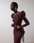 FLORENTINE MAXI DRESS IN EARTH CHIFFON