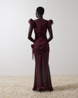 FLORENTINE MAXI DRESS IN EARTH CHIFFON