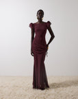 FLORENTINE MAXI DRESS IN EARTH CHIFFON