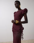 FLORENTINE MAXI DRESS IN EARTH CHIFFON