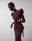 FLORENTINE MAXI DRESS IN EARTH CHIFFON