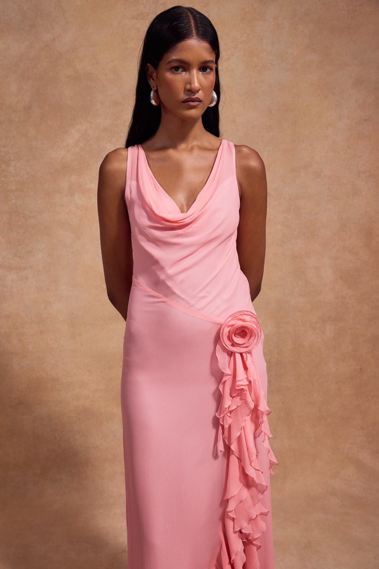 VIAJE MAXI DRESS IN BALLET SILK CHIFFON - De La Vali