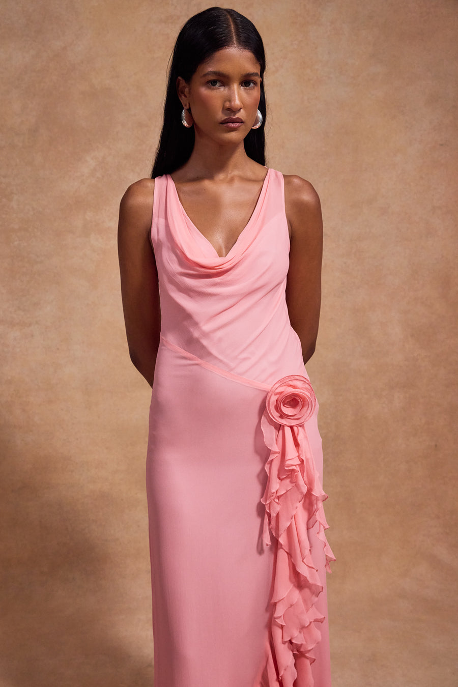 VIAJE MAXI DRESS IN BALLET SILK CHIFFON – DE LA VALI OFFICIAL