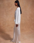 VIVIR MAXI DRESS IN OPTIC HAMMERED SATIN