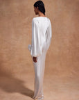 VIVIR MAXI DRESS IN OPTIC HAMMERED SATIN
