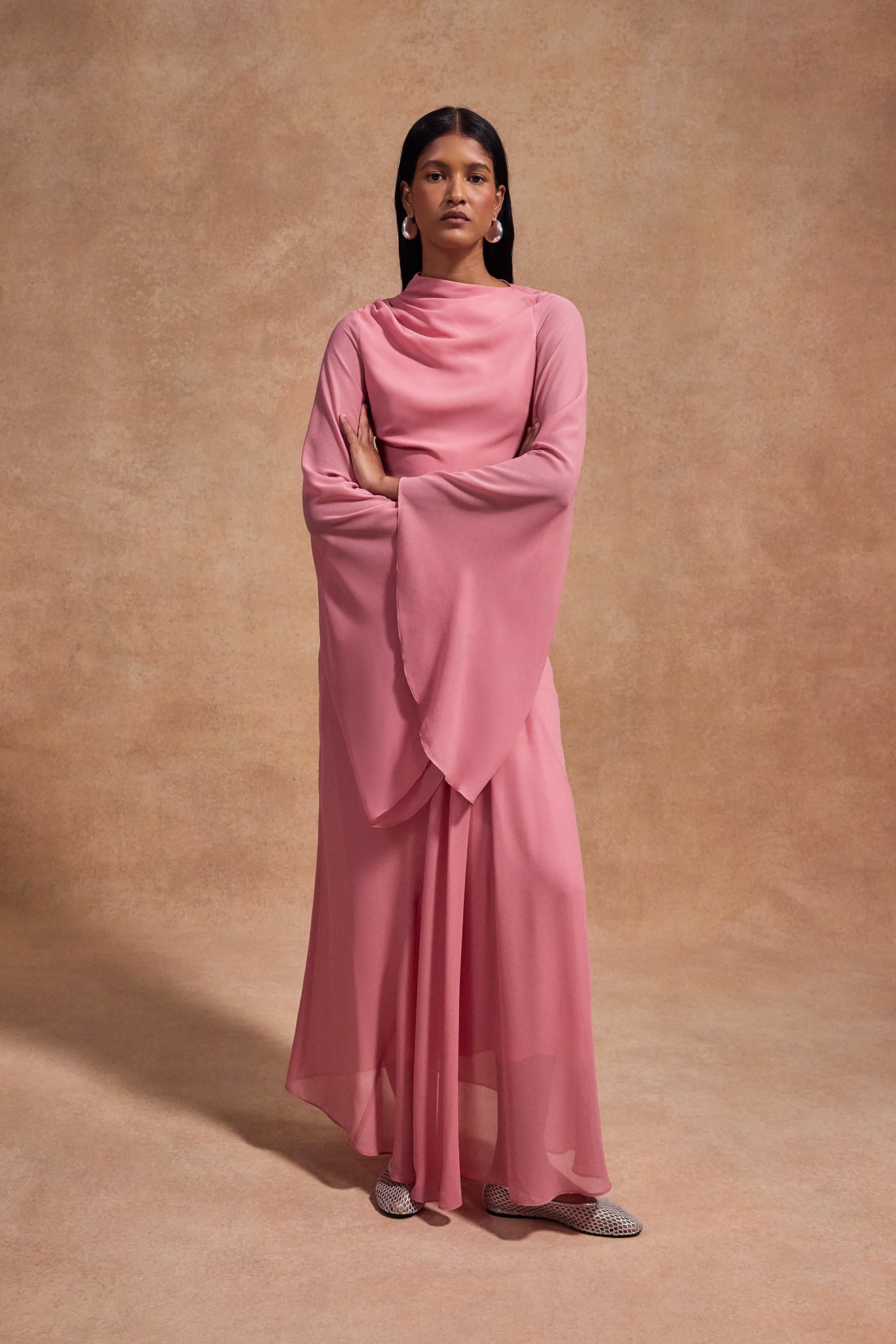 HAUSOS MAXI DRESS IN BALLET CHIFFON - De La Vali