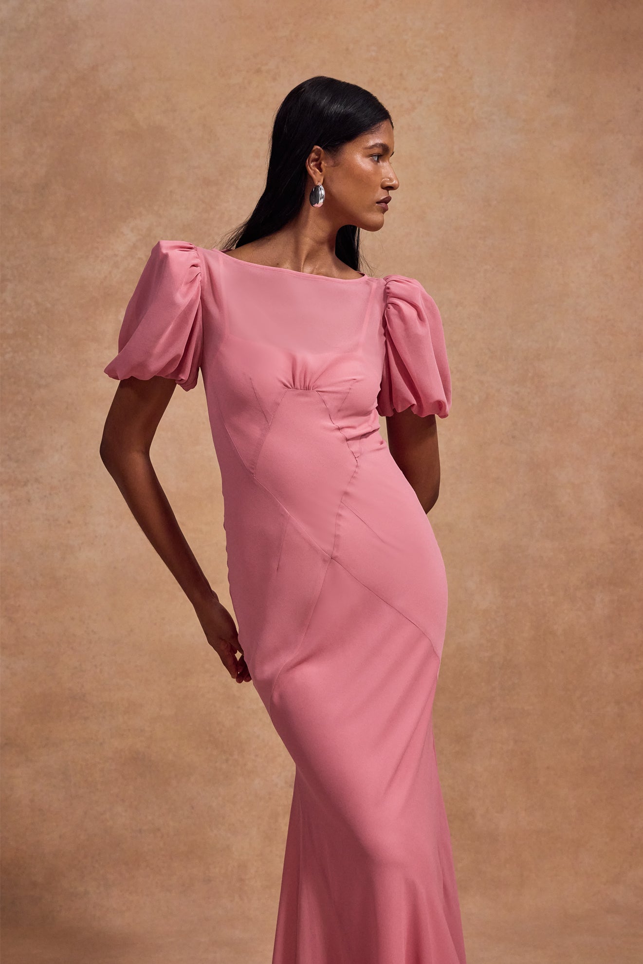 SABIA MAXI DRESS IN BALLET CHIFFON - De La Vali