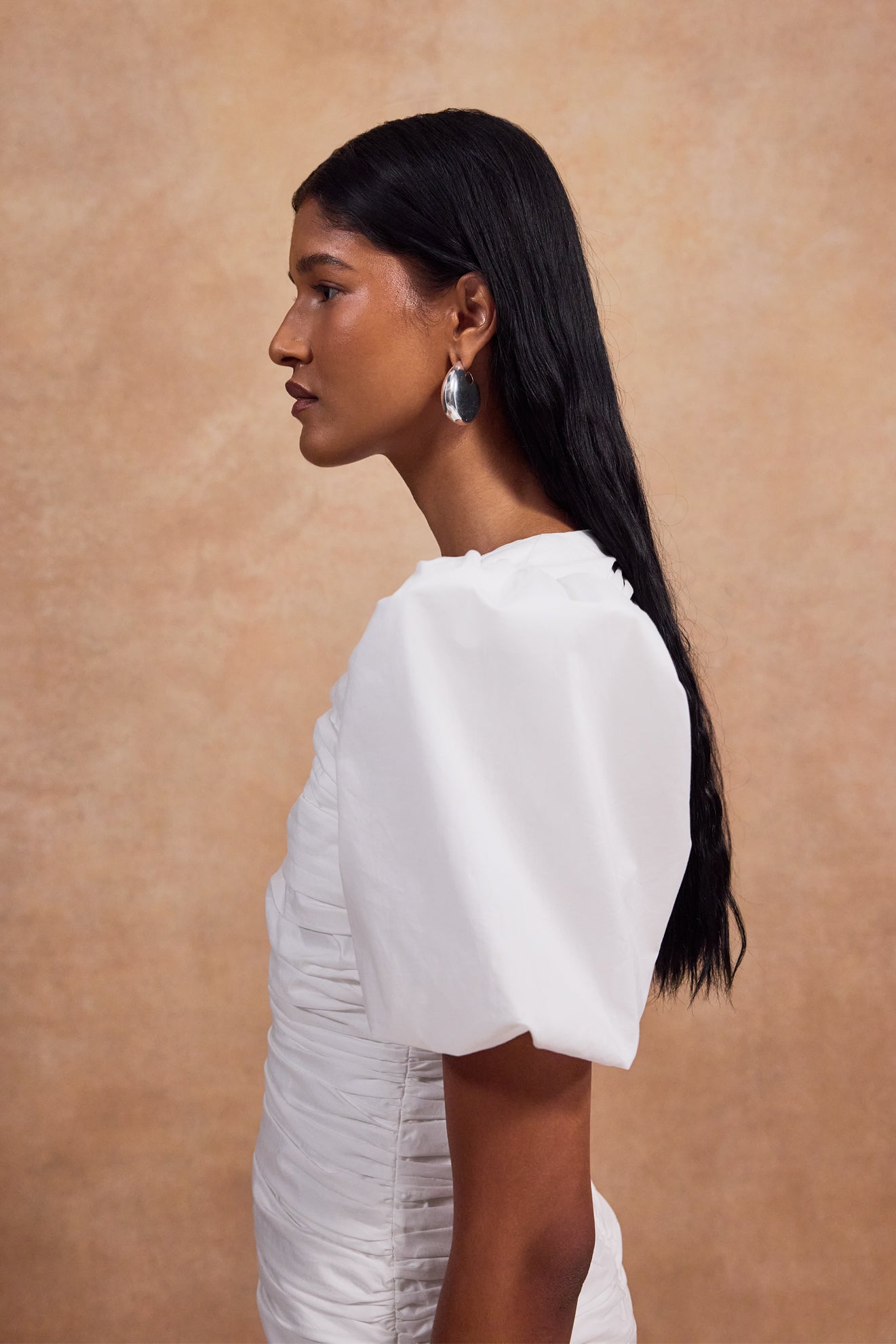 MENCIA MIDI DRESS IN WHITE COTTON - De La Vali