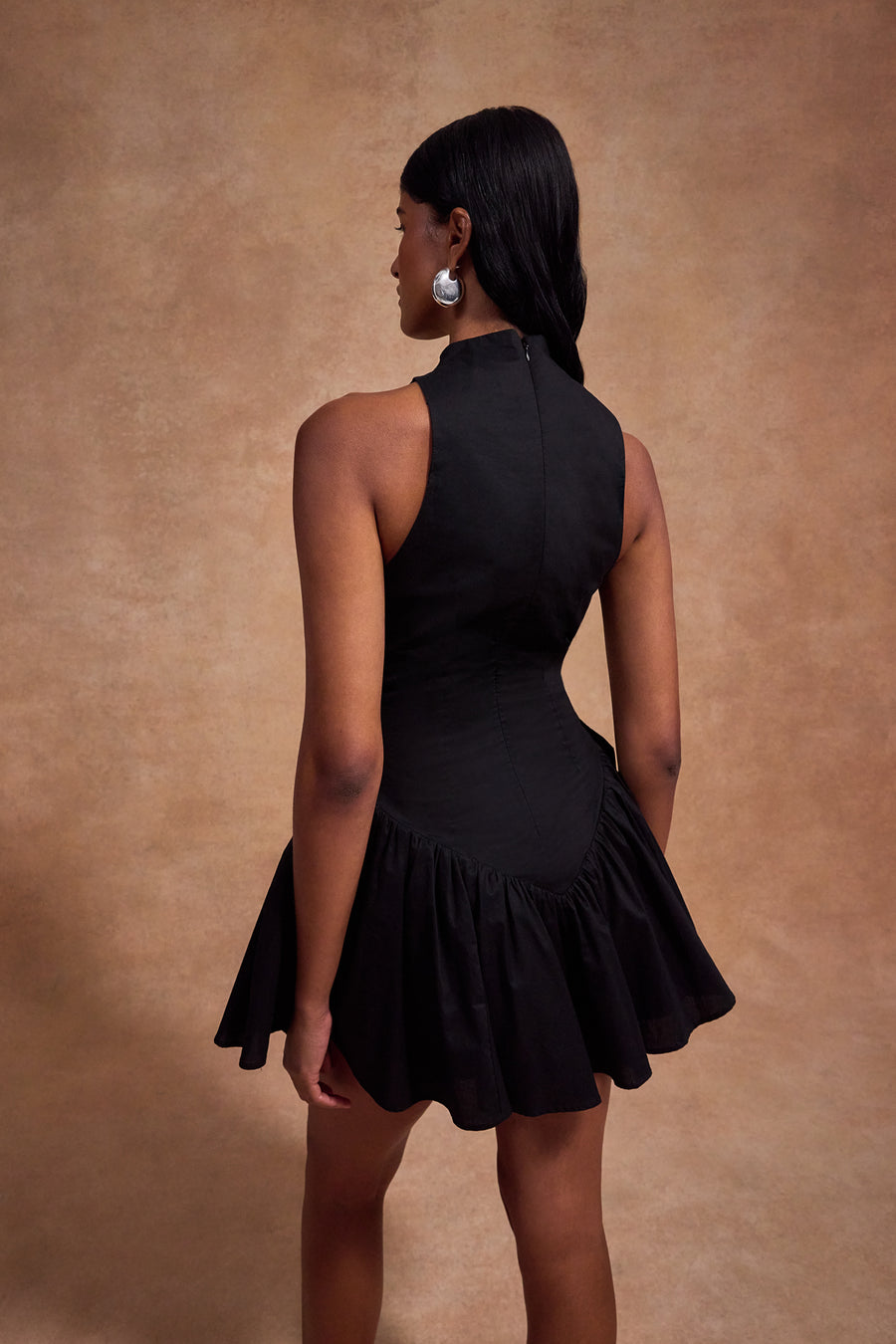 LUSIVA MINI DRESS IN BLACK COTTON