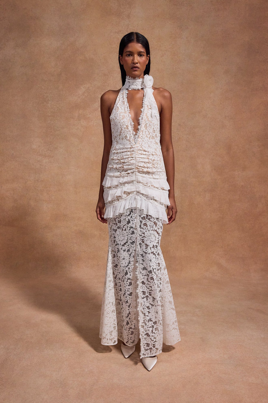 BONITA MAXI DRESS IN WHITE COTTON LACE