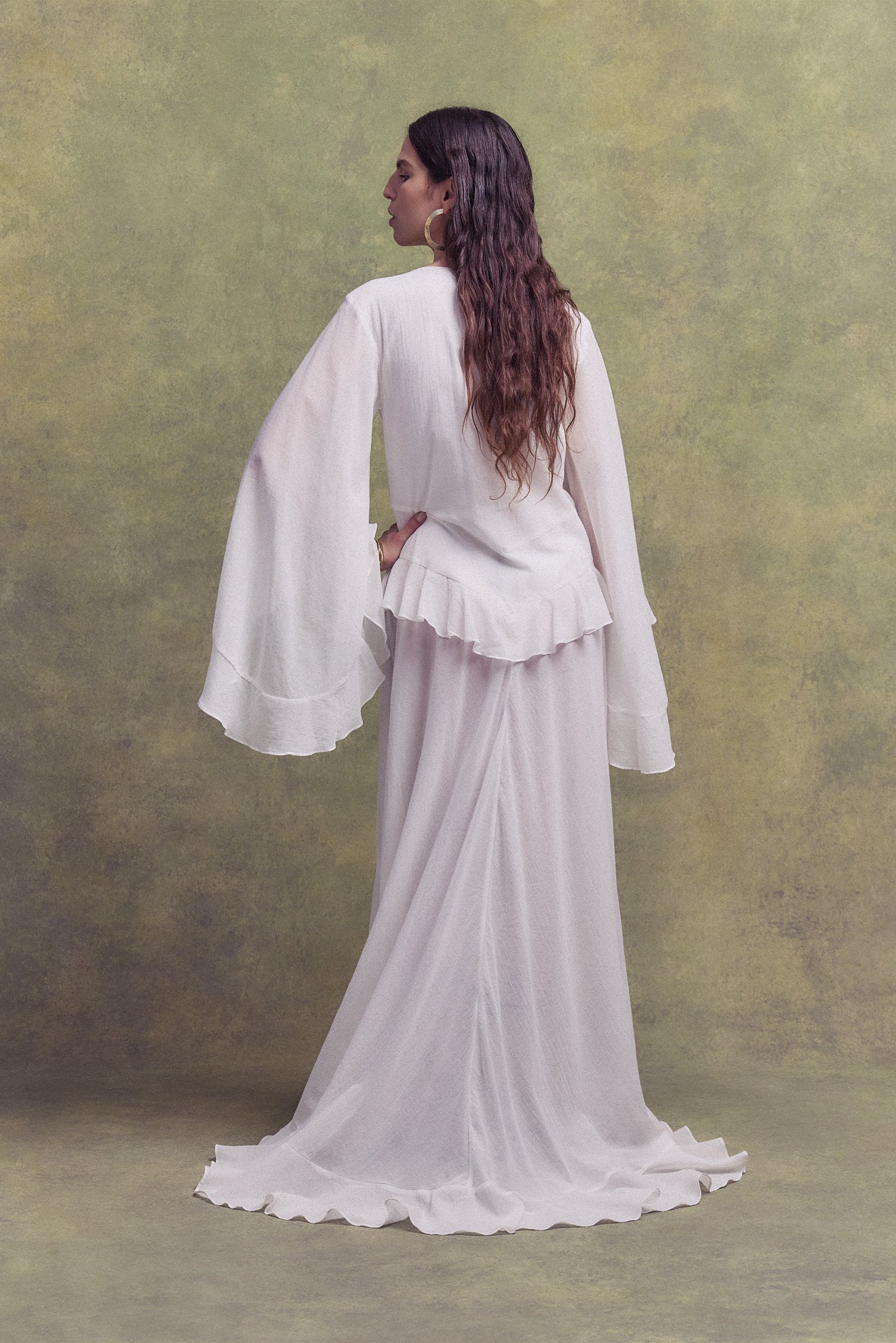 HELIA KIMONO IN WHITE LIGHTWEIGHT COTTON - De La Vali